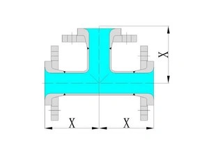 유리 라이닝 티형 앤 크로스